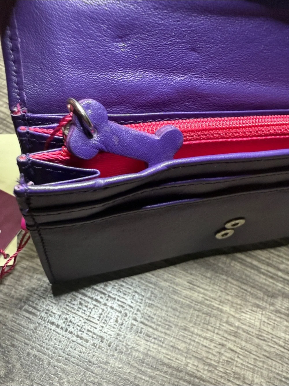 Mala Leather Purple Scottie Dog Wallet Tartan Scarf New With Tags
